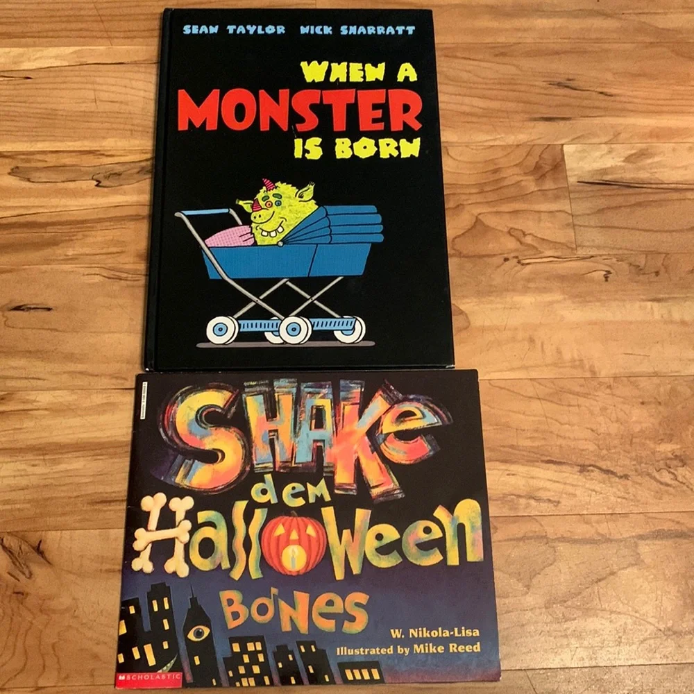 Lot of 2 books Halloween Monster themed children’s picture books kids fun story